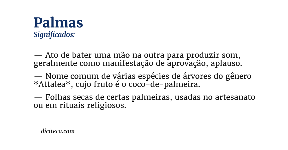 Significado de palmas