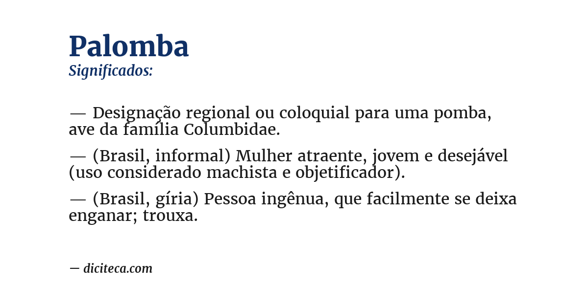 Significado de palomba