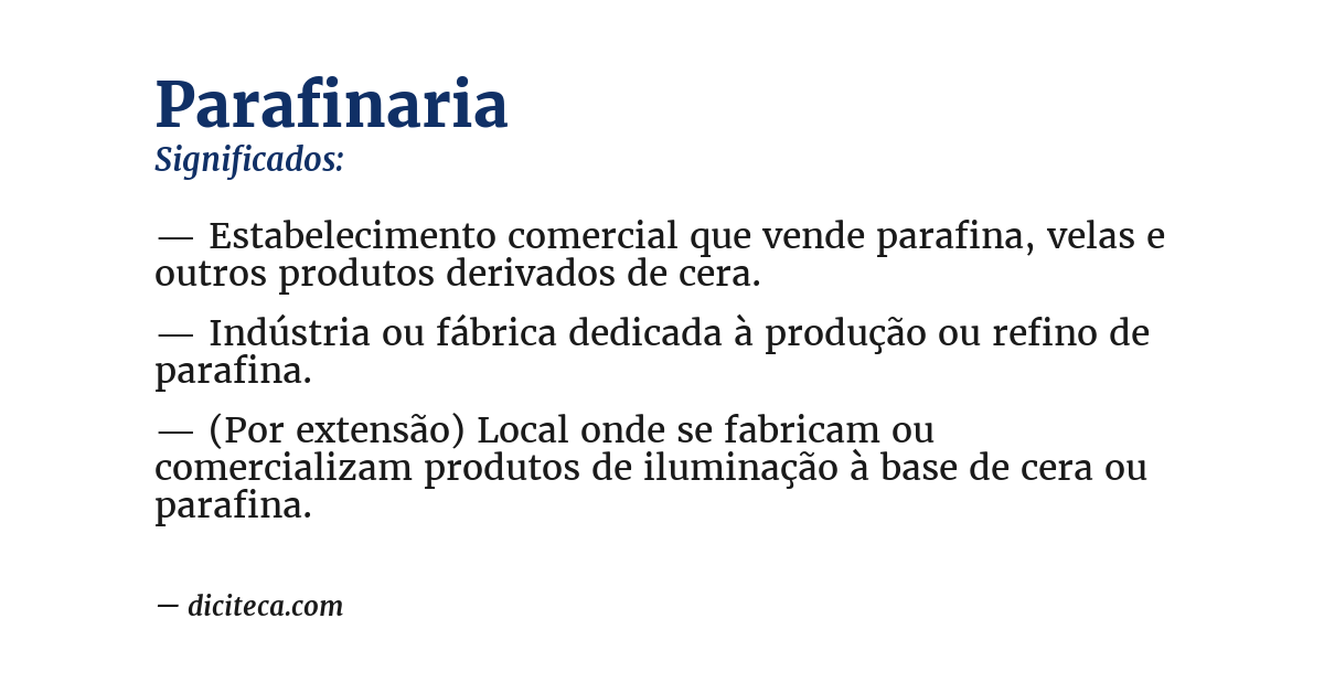 Significado de parafinaria