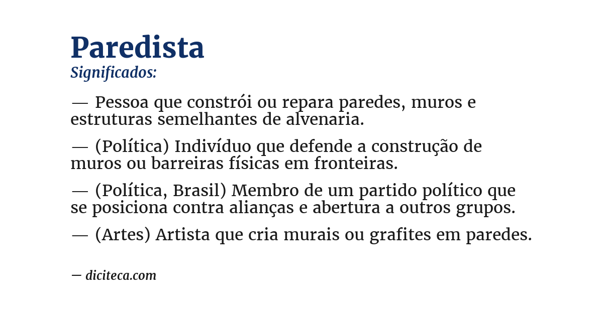 Significado de paredista