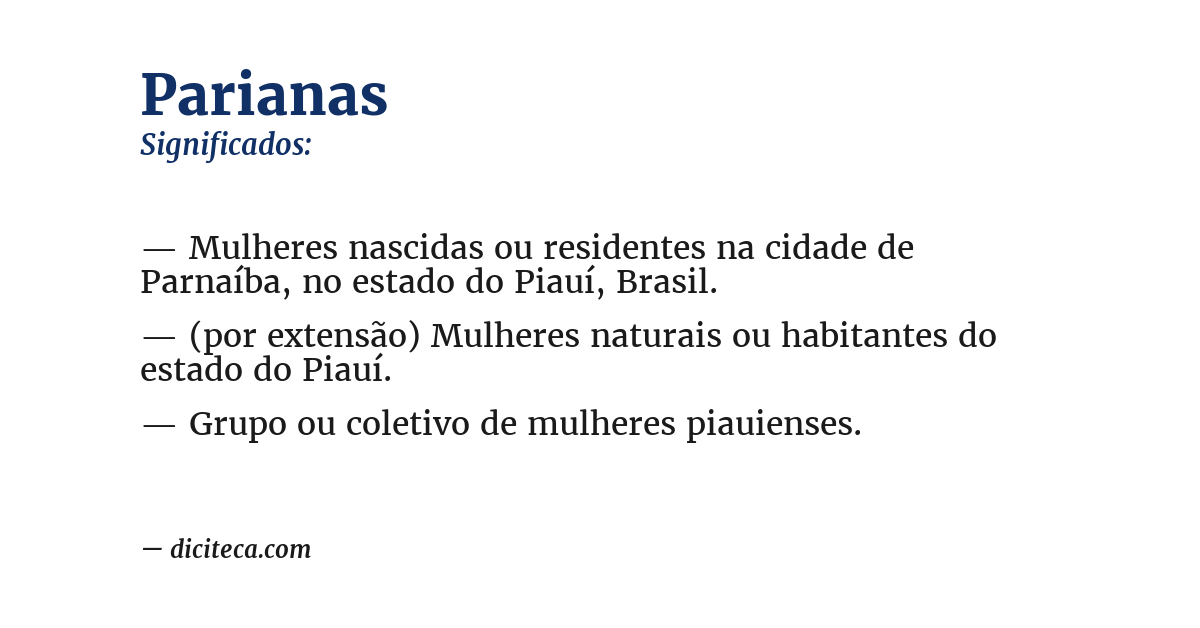 Significado de parianas