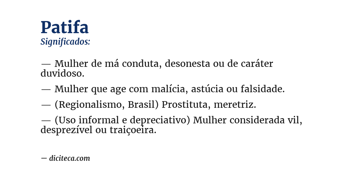Significado de patifa