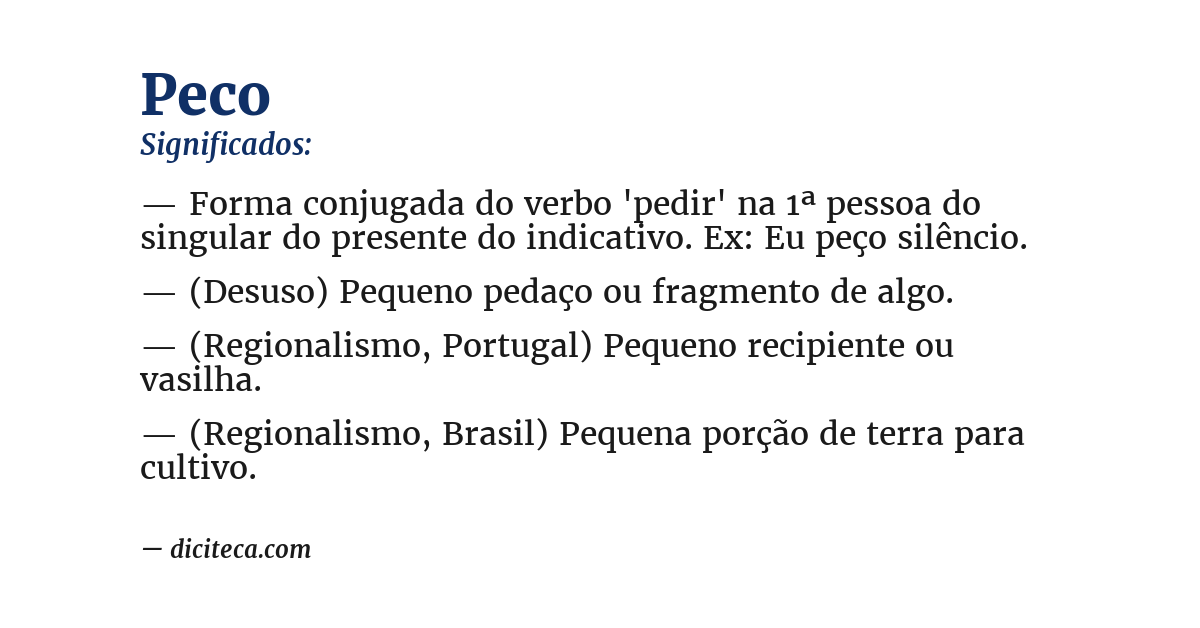 Significado de peco
