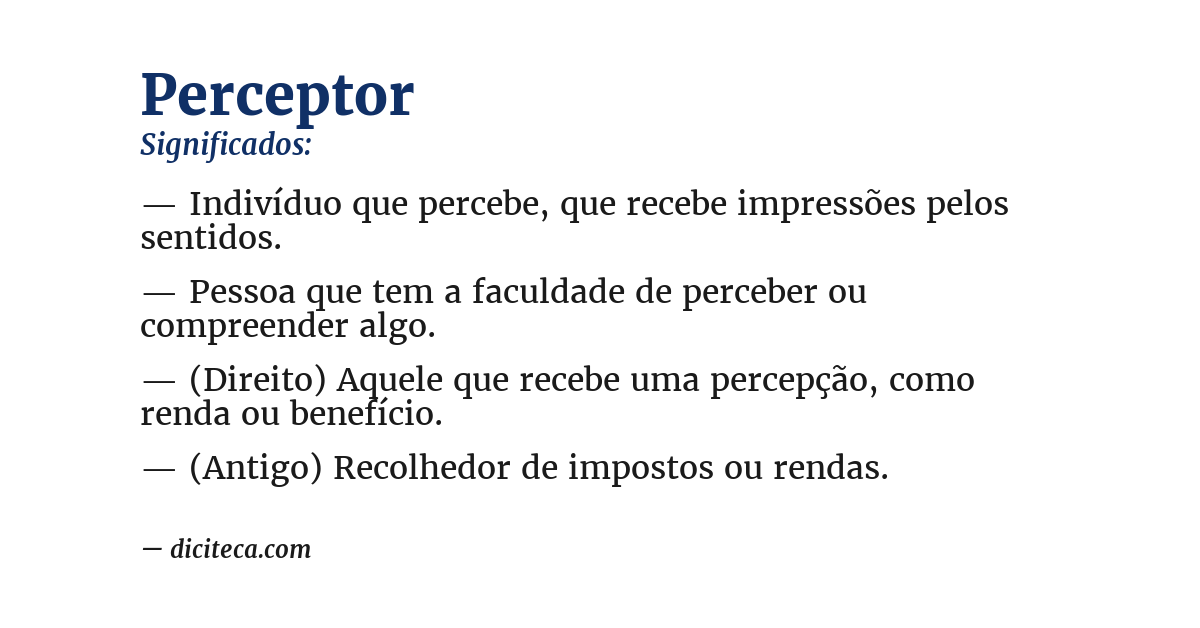 Significado de perceptor