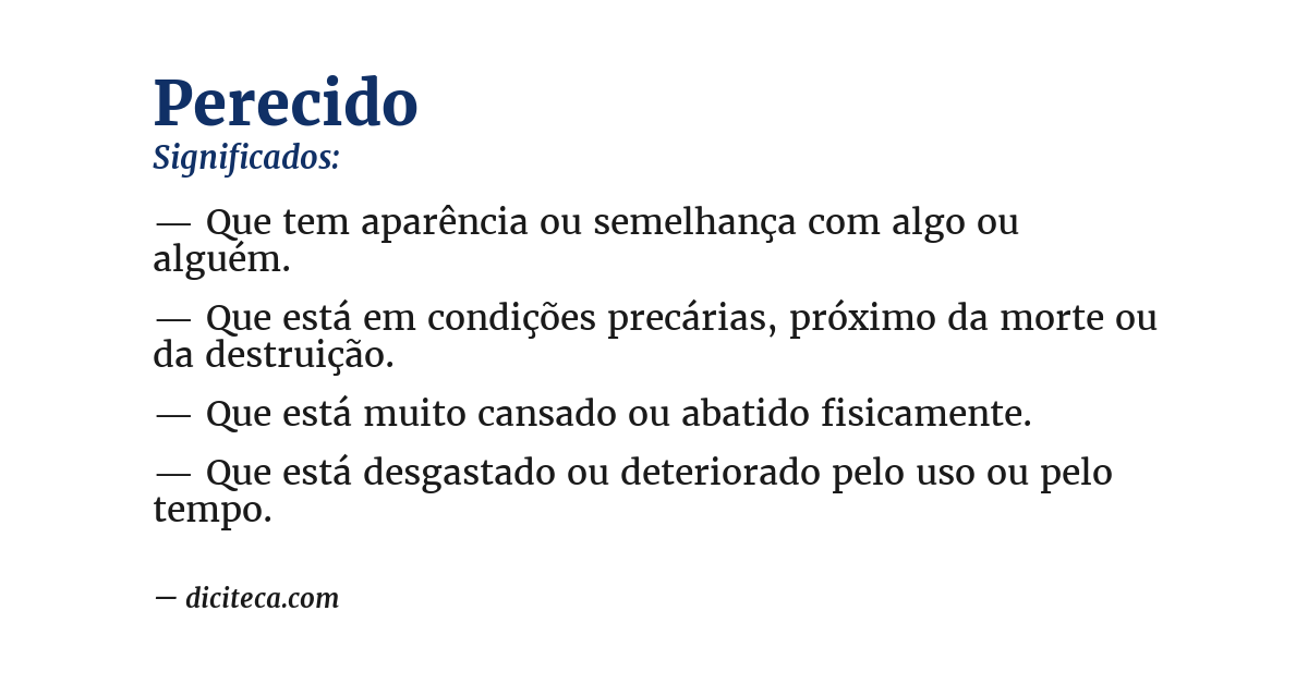 Significado de perecido