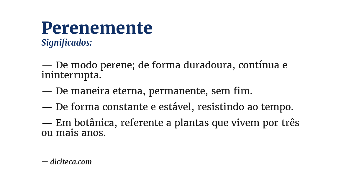 Significado de perenemente