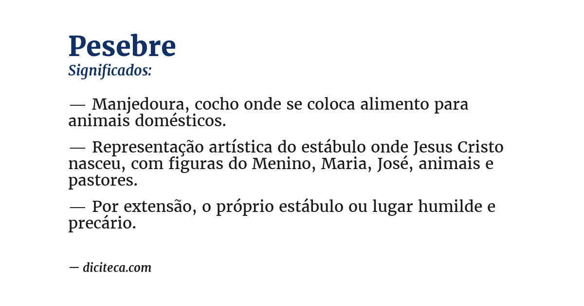 Significado de pesebre