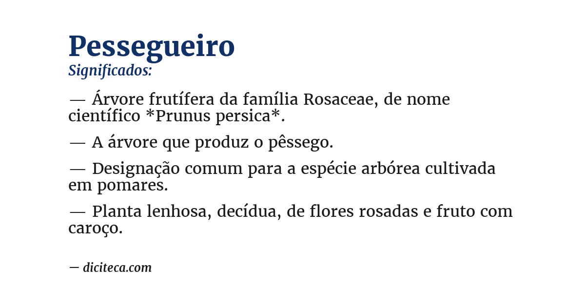 Significado de pessegueiro