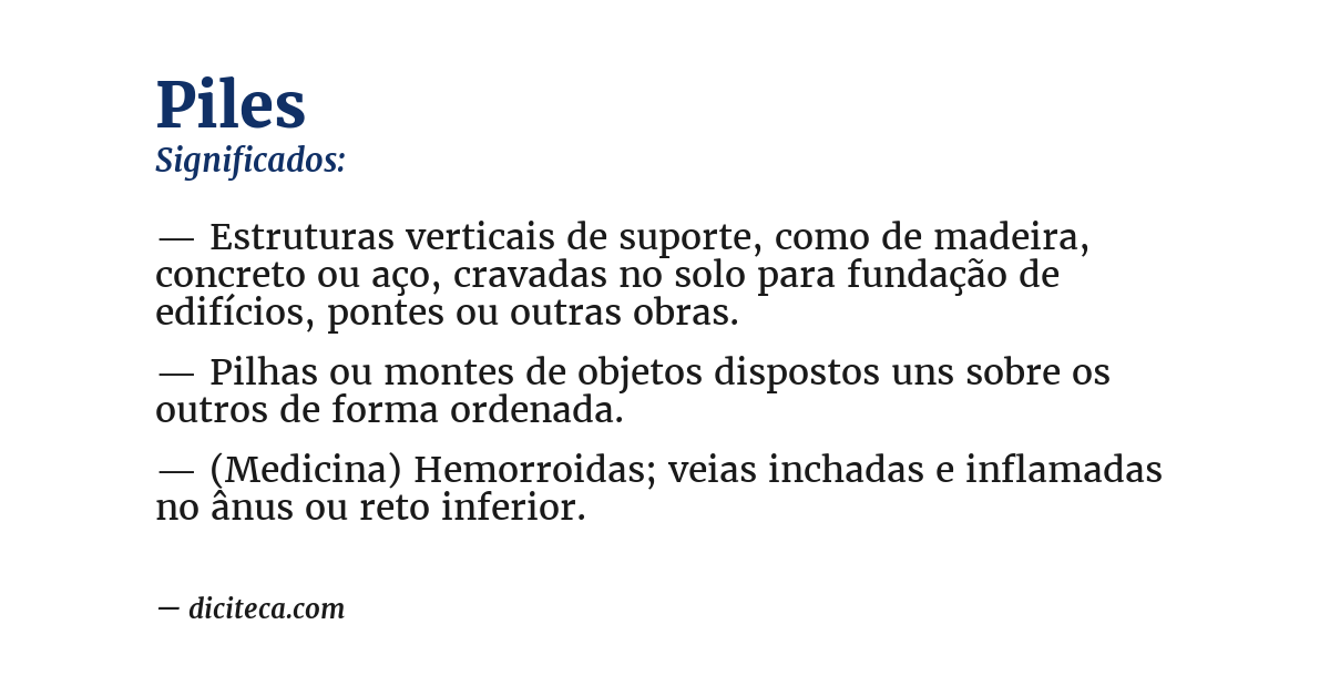 Significado de piles