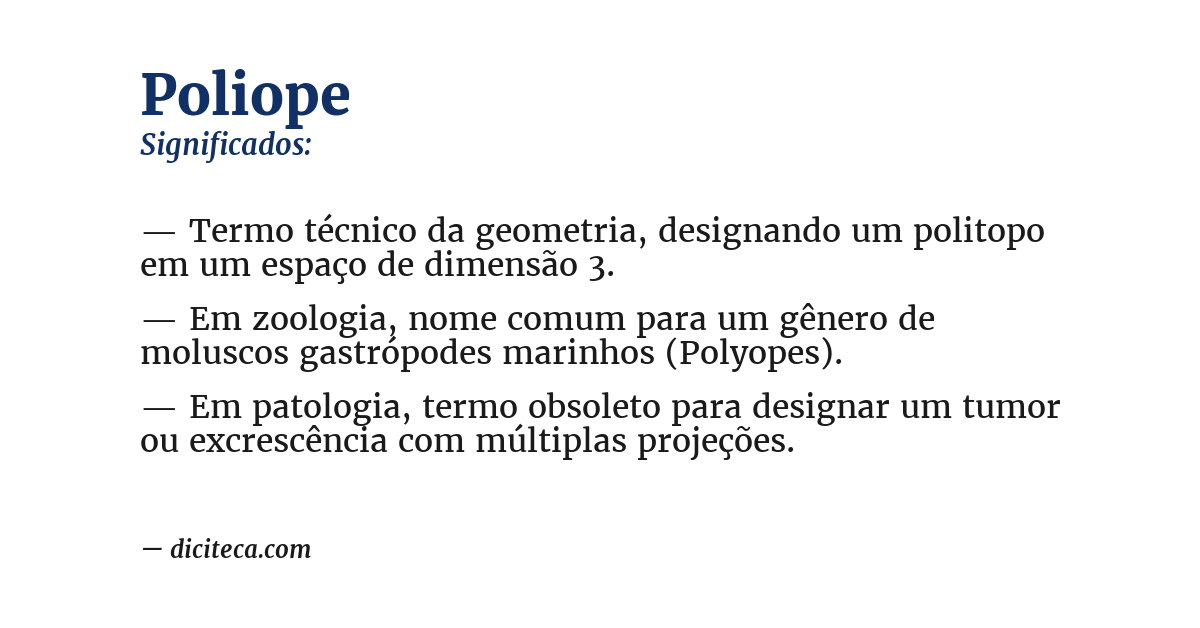 Significado de poliope