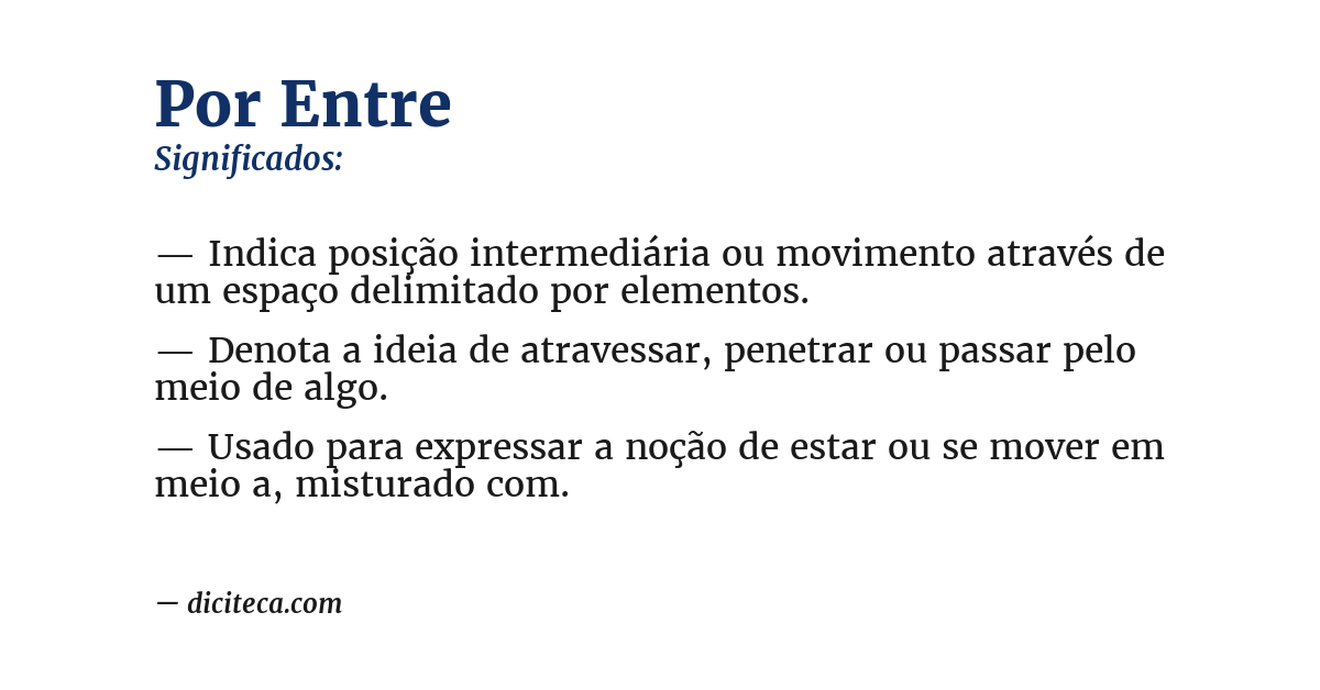 Significado de por entre