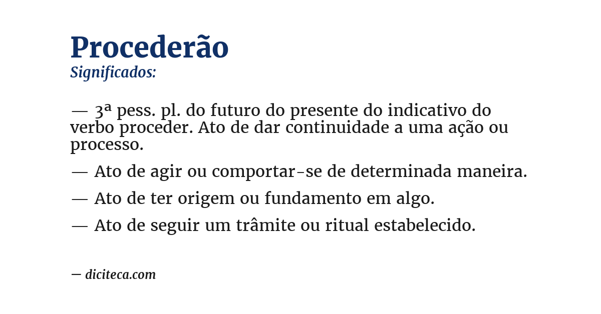 Significado de procederão
