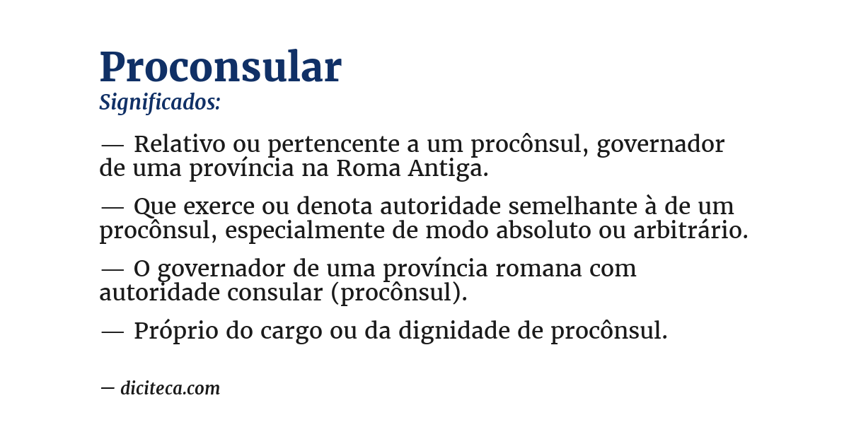 Significado de proconsular