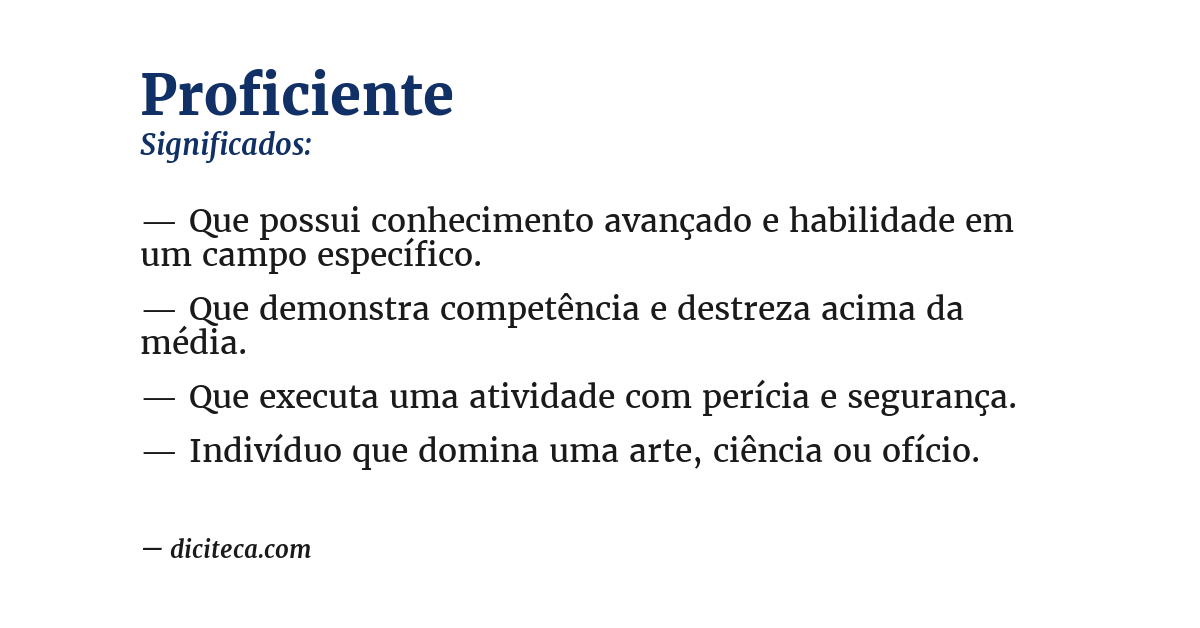 Significado de proficiente