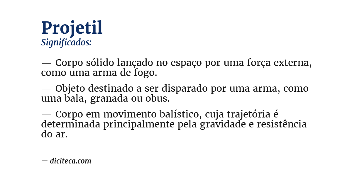 Significado de projetil