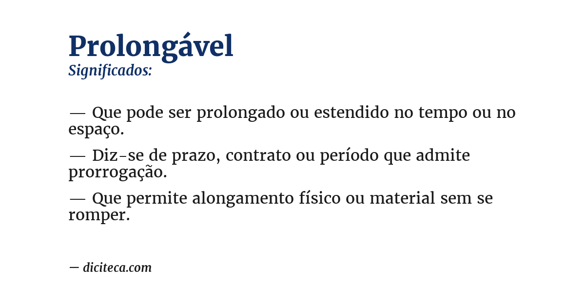 Significado de prolongável