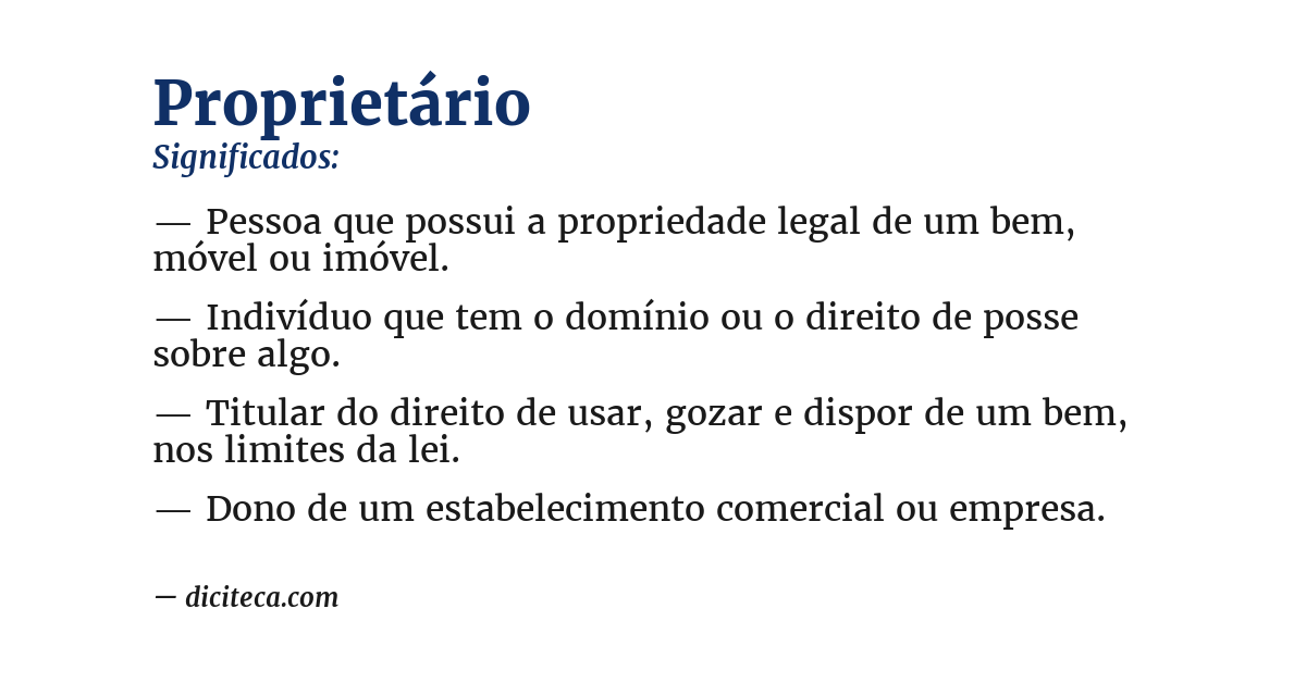 Significado de proprietário