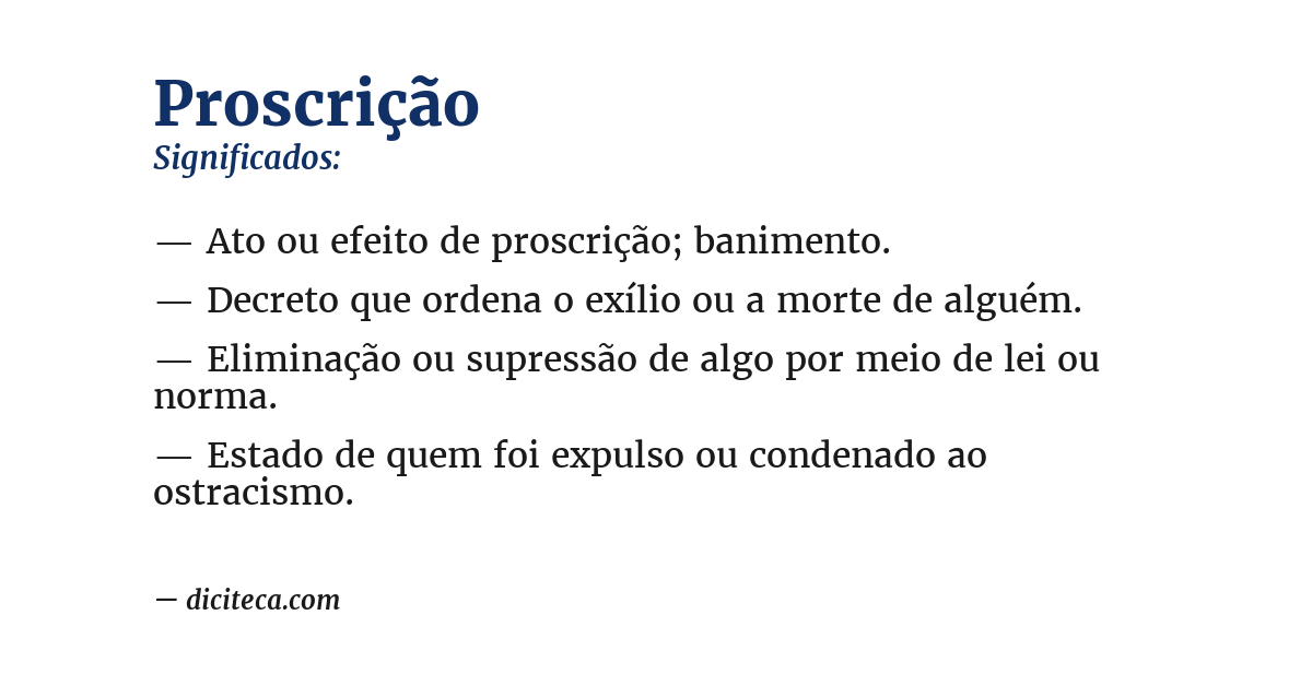 Significado de proscrição