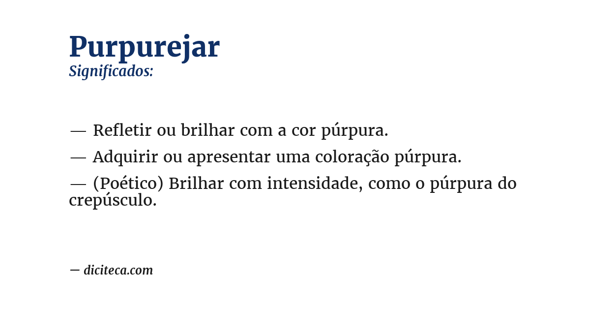 Significado de purpurejar