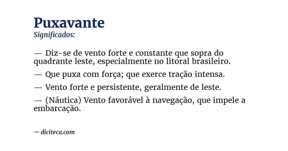 Significado de puxavante