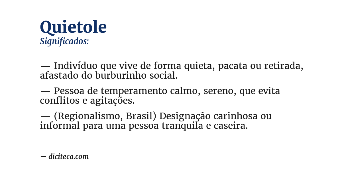Significado de quietole