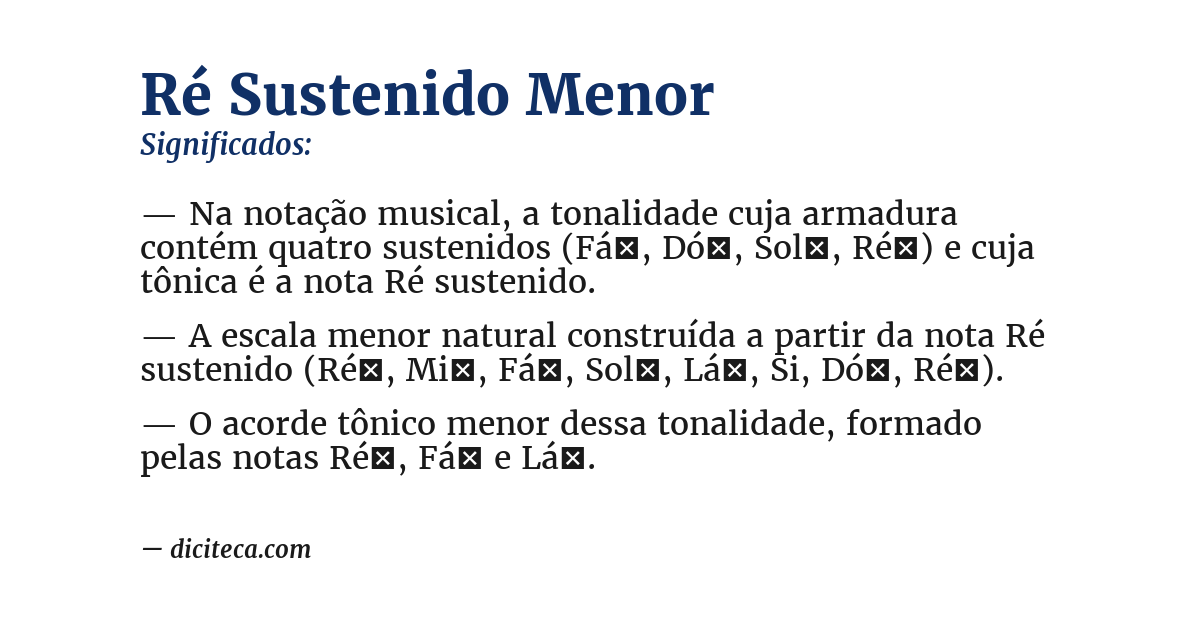 Significado de ré sustenido menor