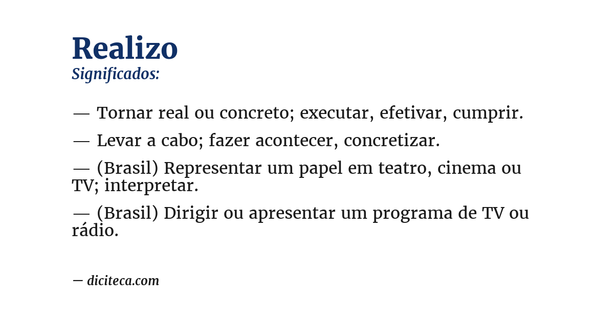 Significado de realizo