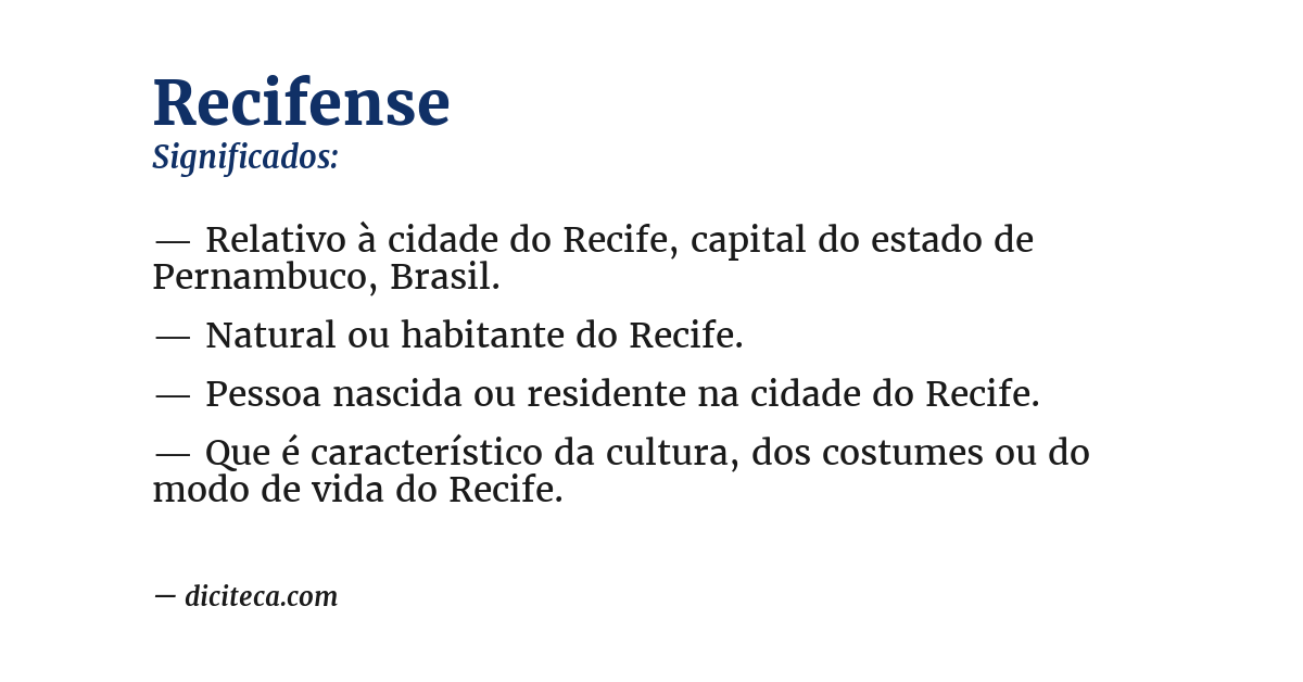 Significado de recifense