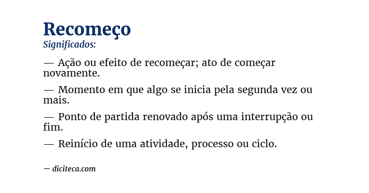 Significado de recomeço