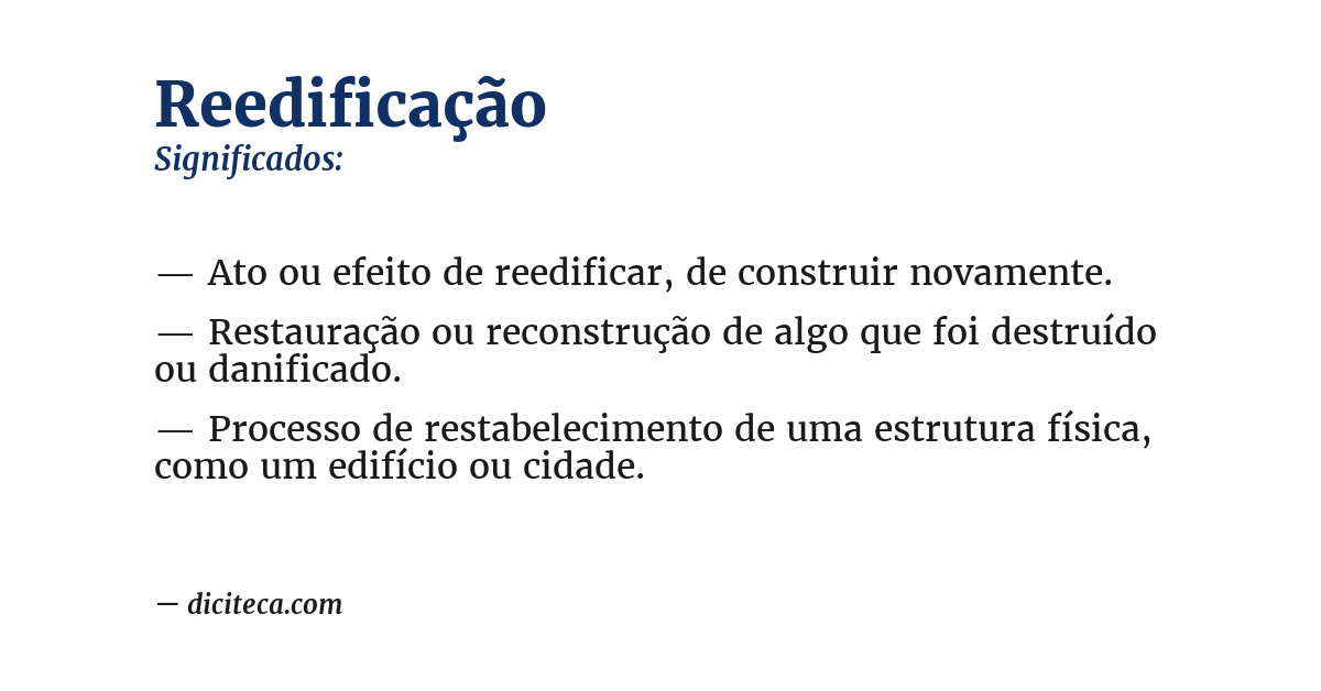 Significado de reedificação