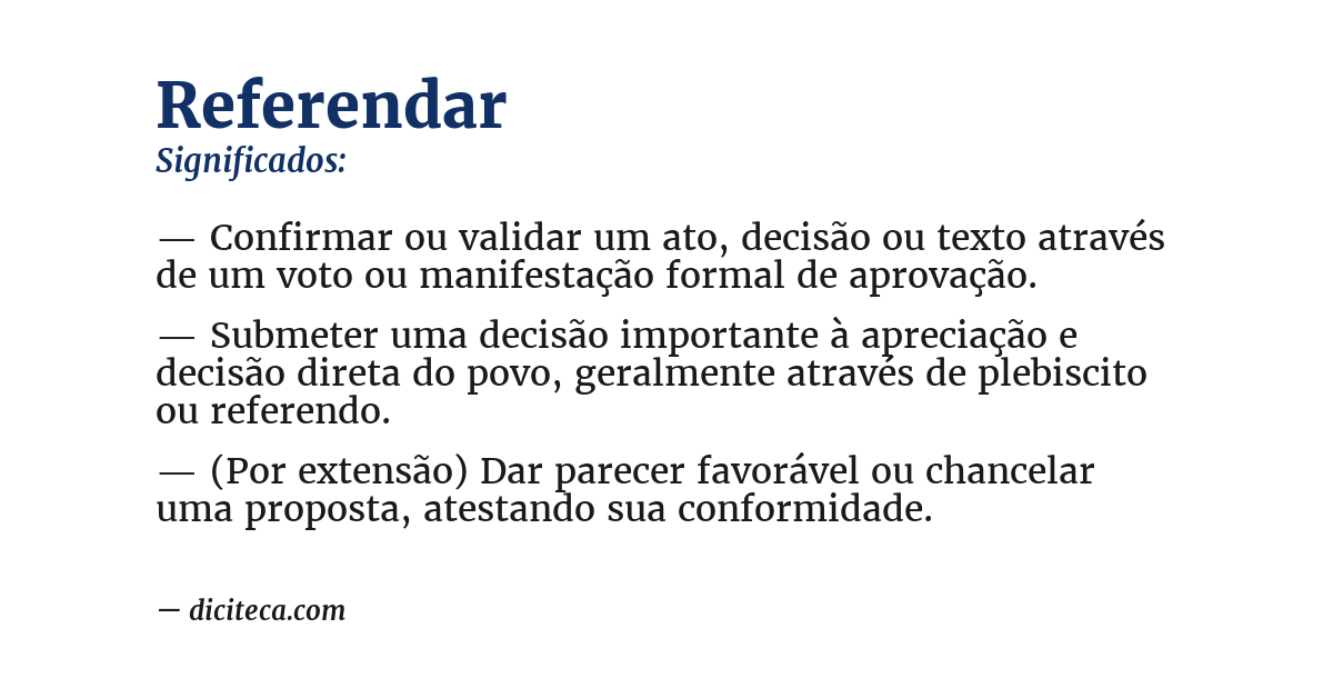 Significado de referendar