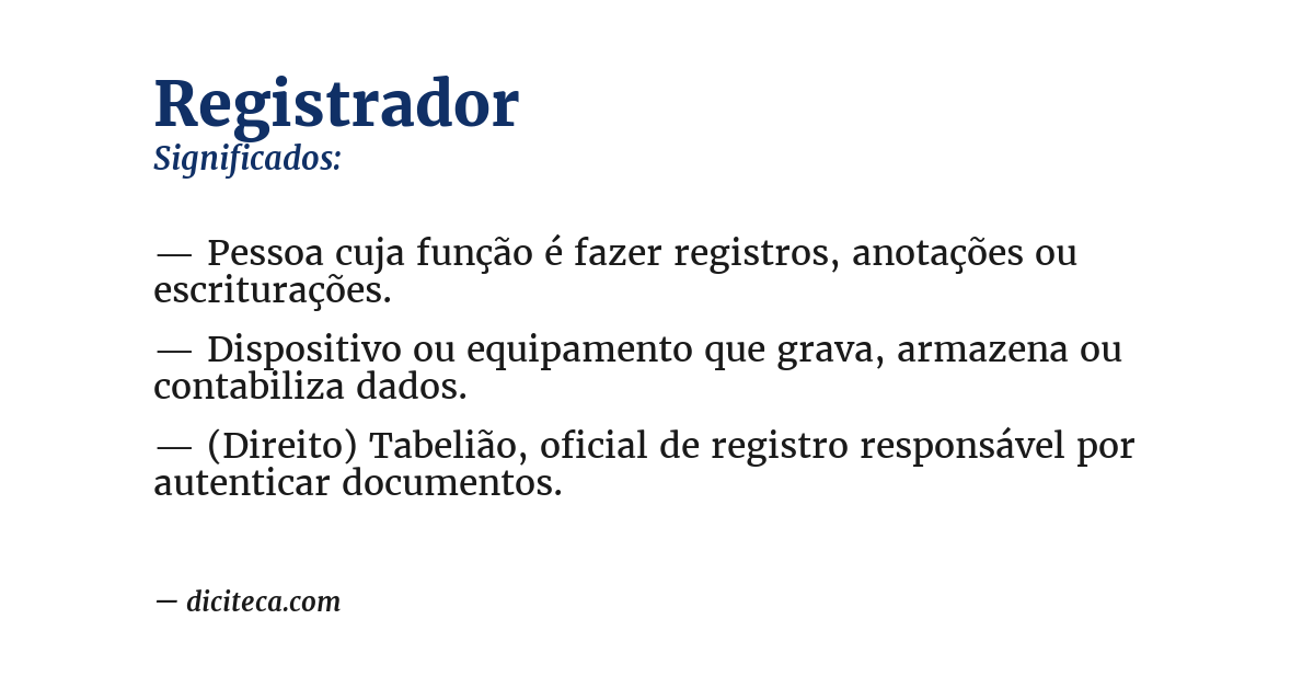 Significado de registrador