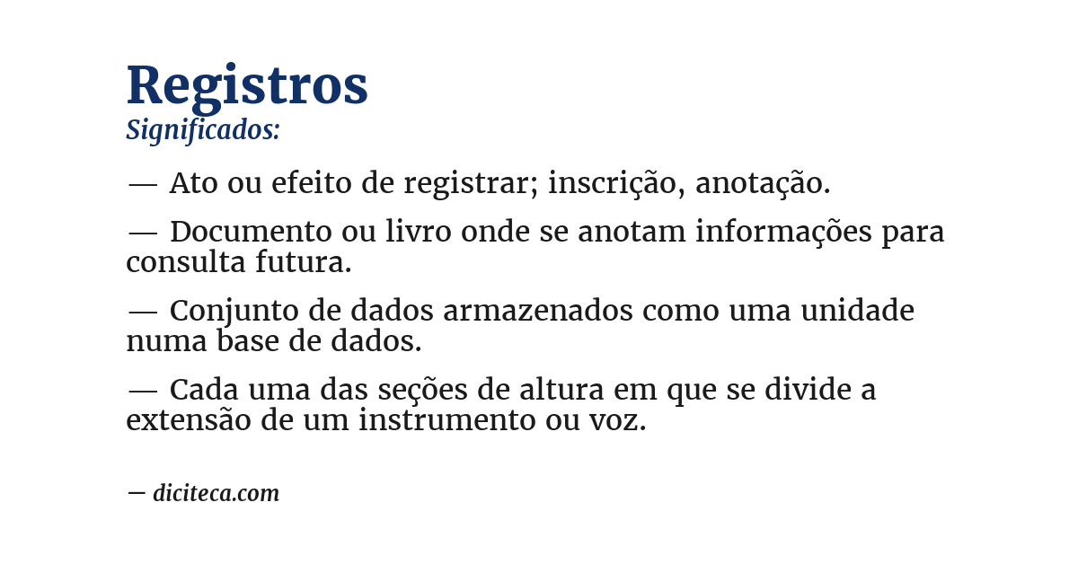 Significado de registros