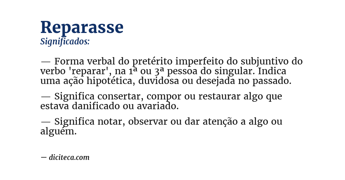 Significado de reparasse