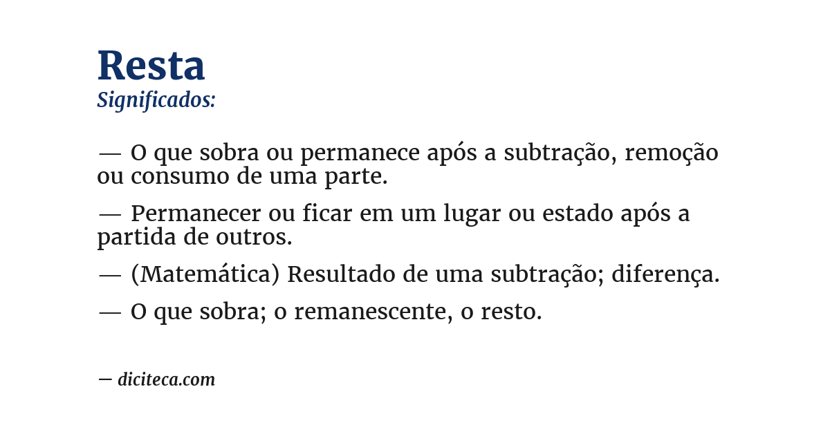 Significado de resta
