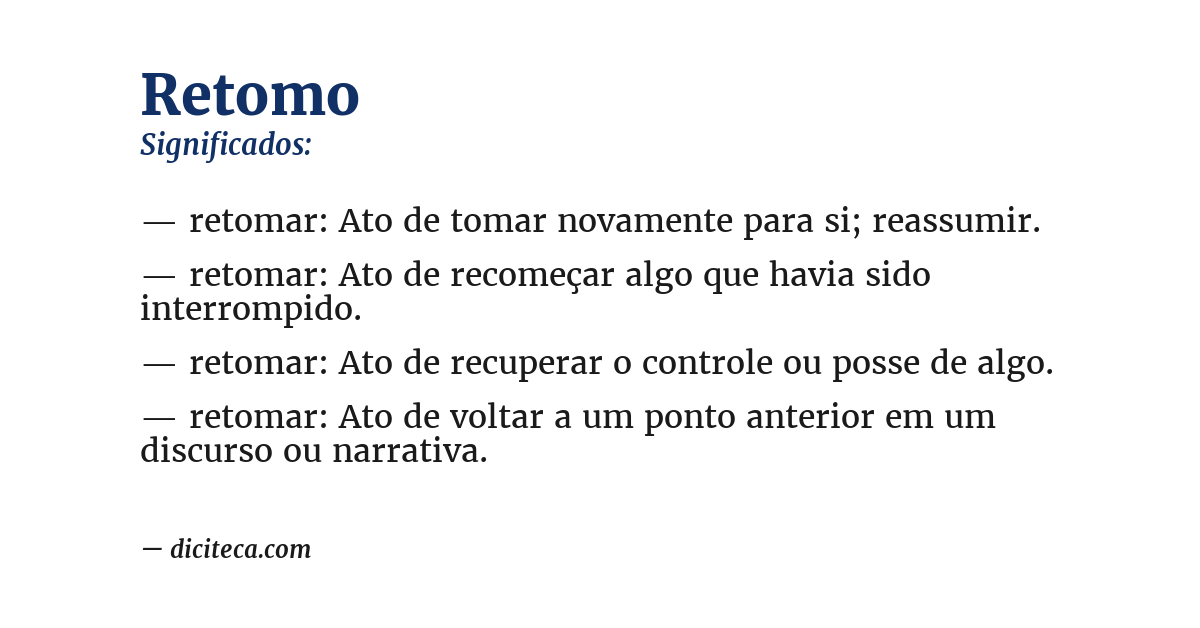 Significado de retomo