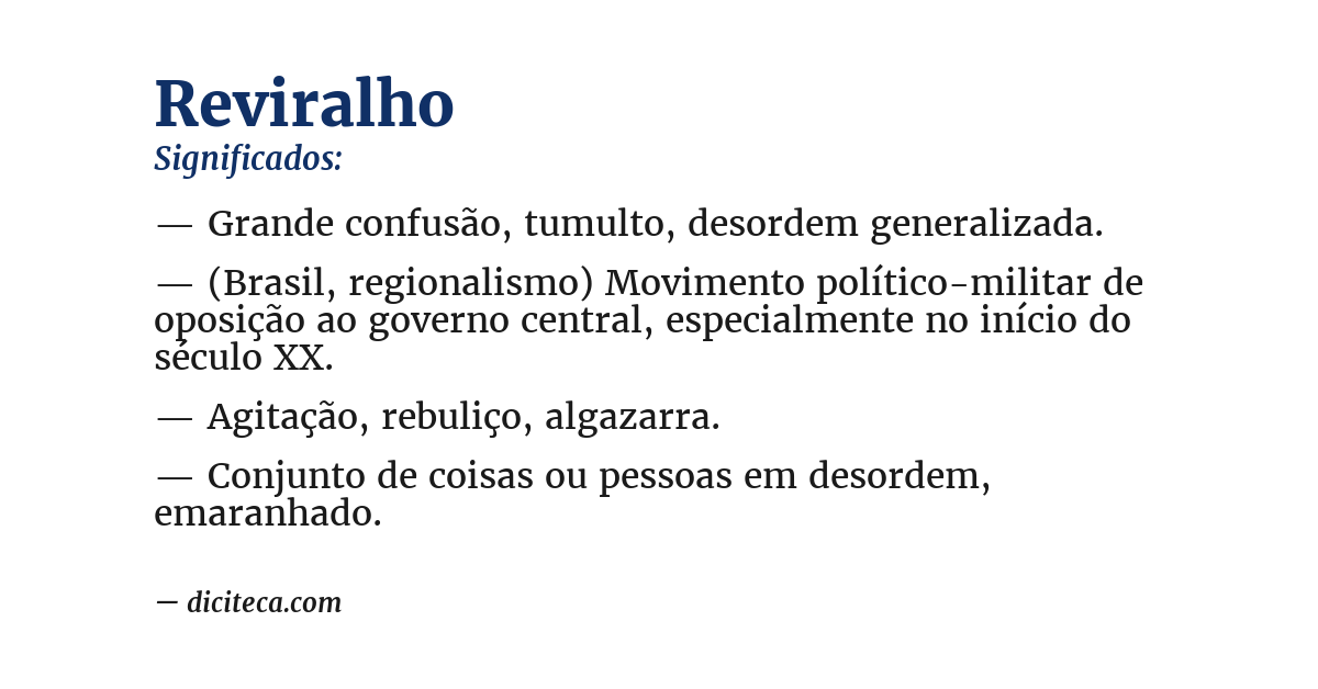 Significado de reviralho