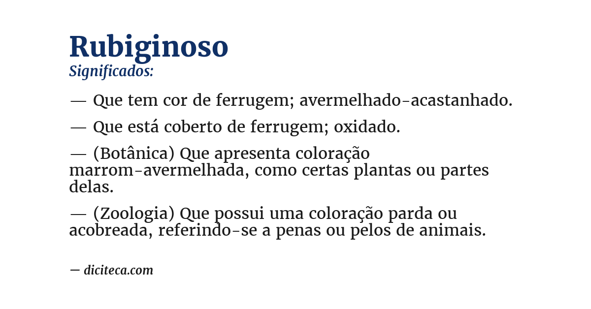 Significado de rubiginoso