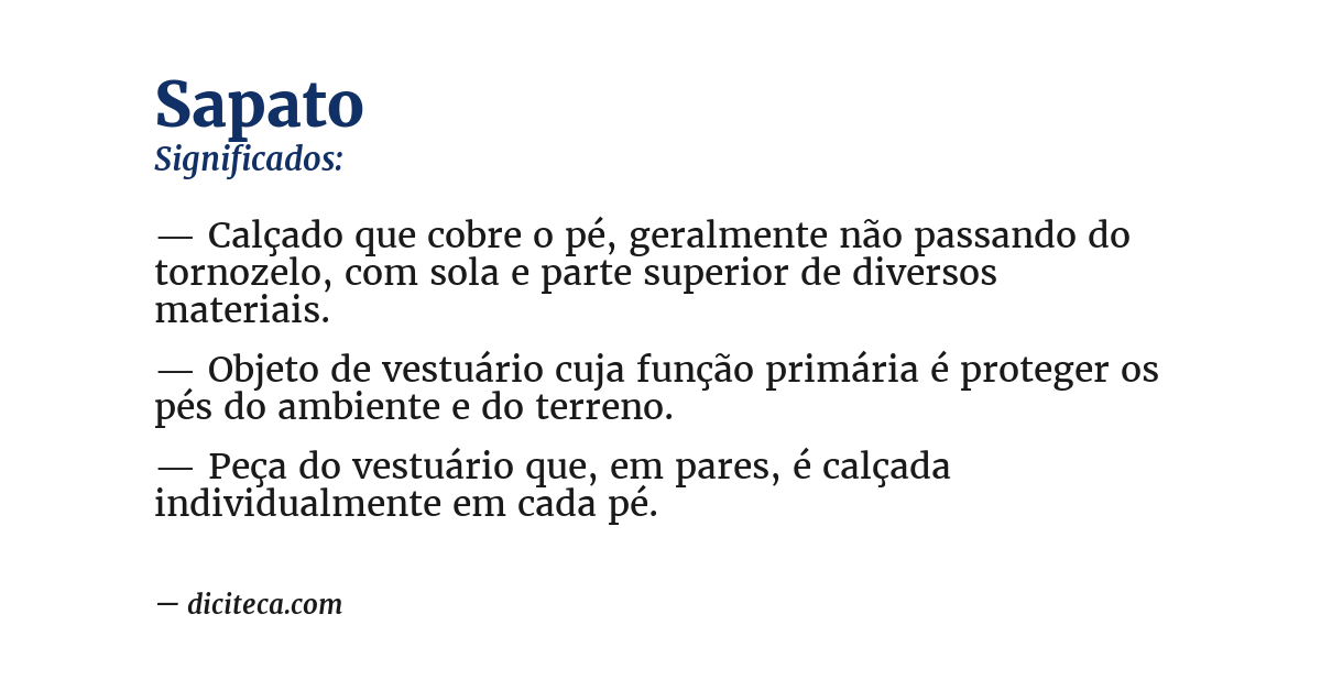 Significado de sapato