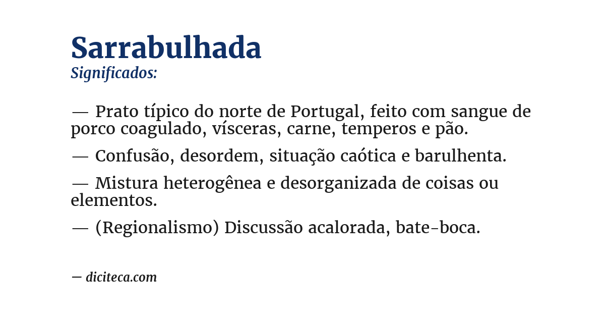 Significado de sarrabulhada