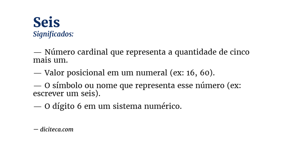 Significado de seis