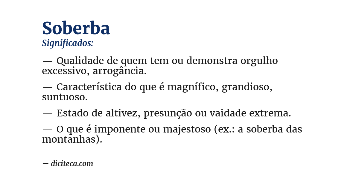 Significado de soberba