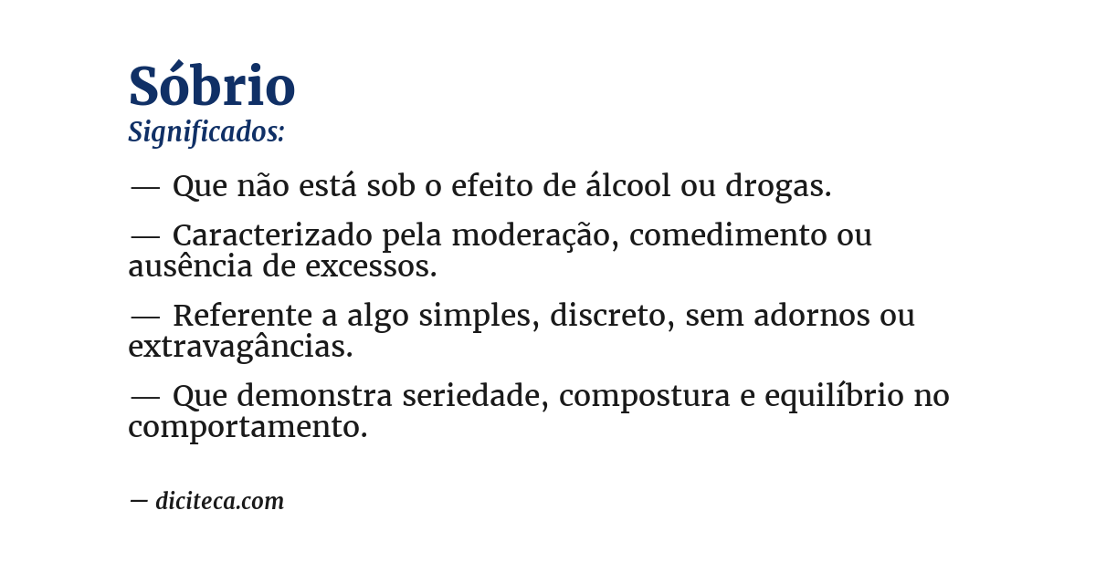 Significado de sóbrio