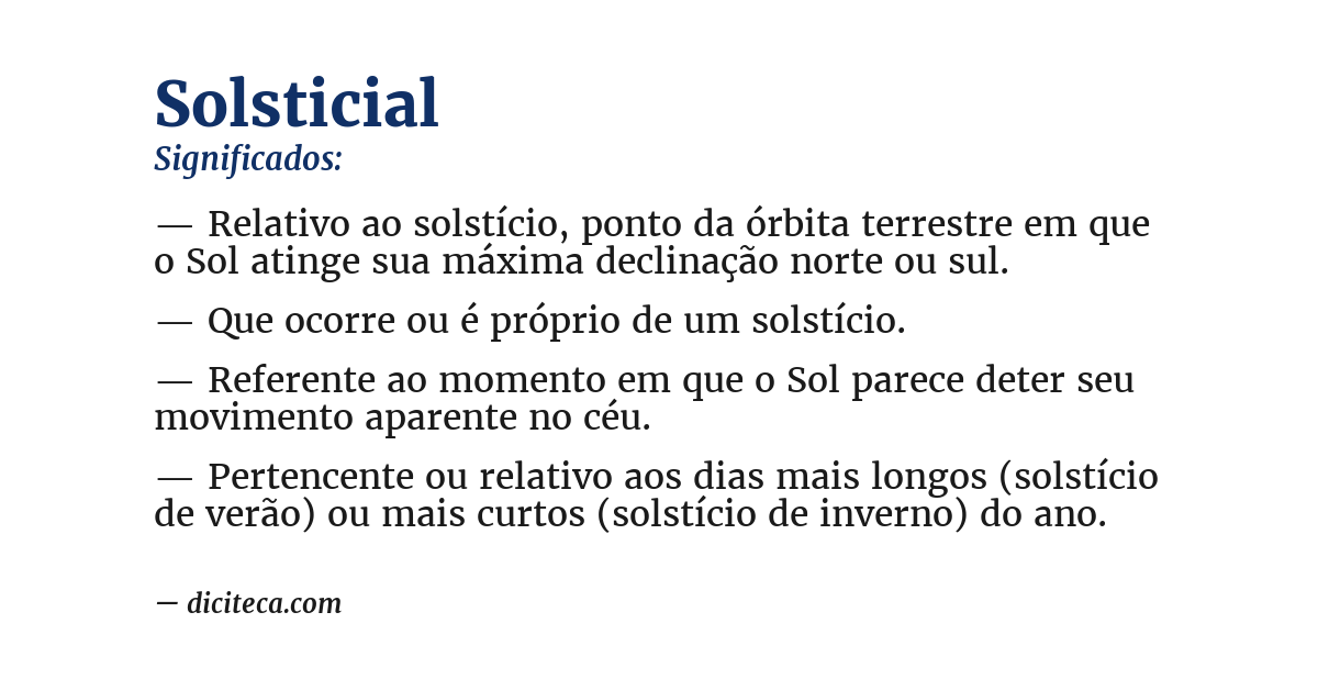 Significado de solsticial