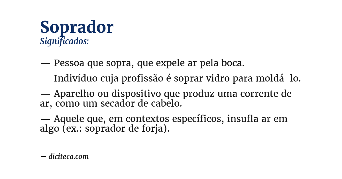 Significado de soprador