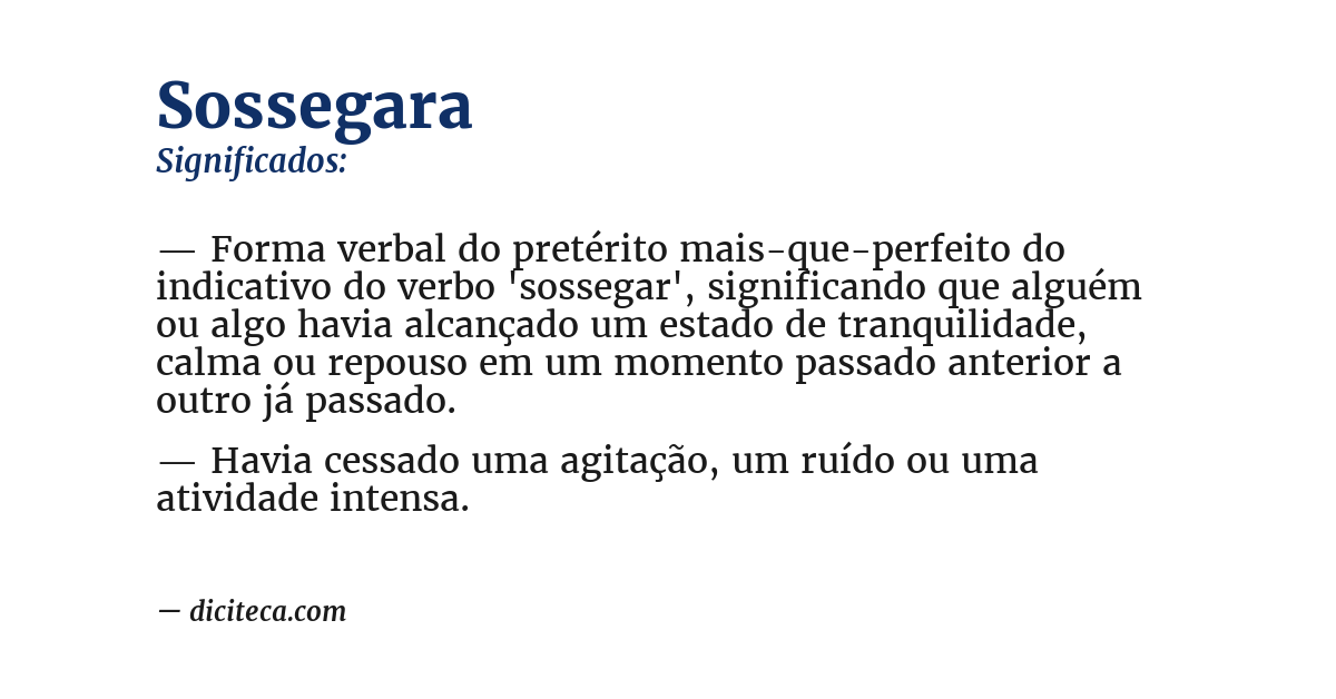 Significado de sossegara