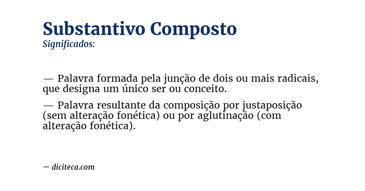 Significado de substantivo composto