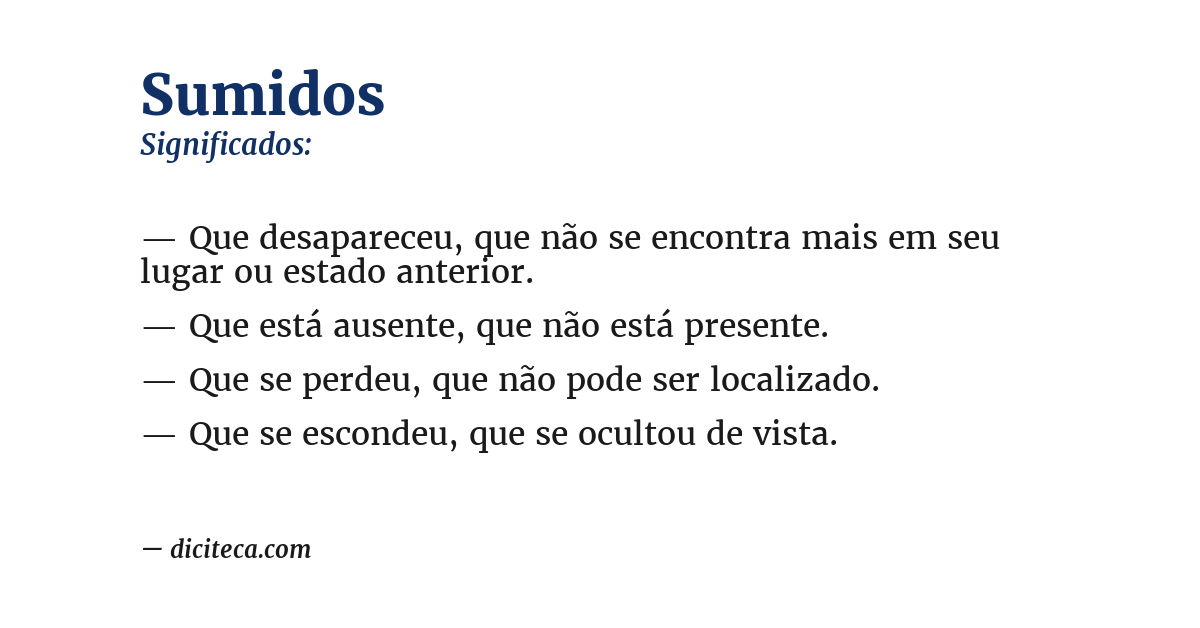 Significado de sumidos