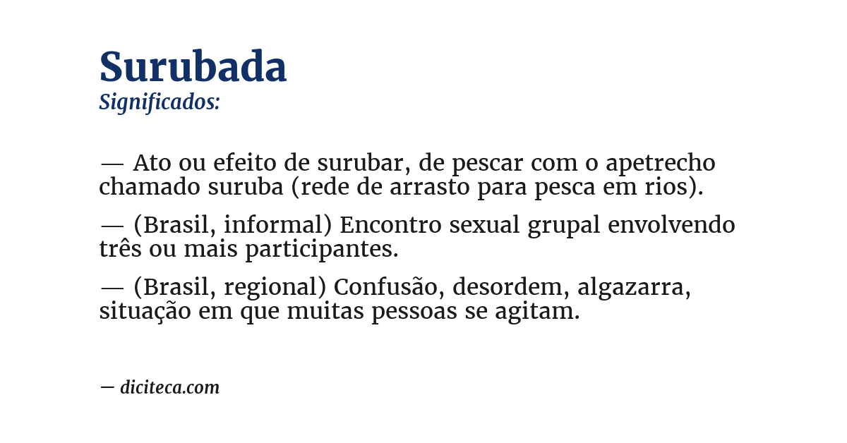 Significado de surubada