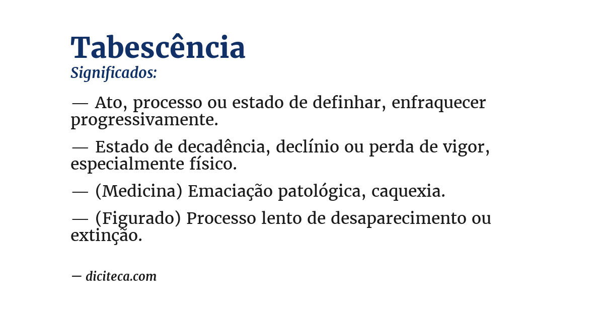 Significado de tabescência